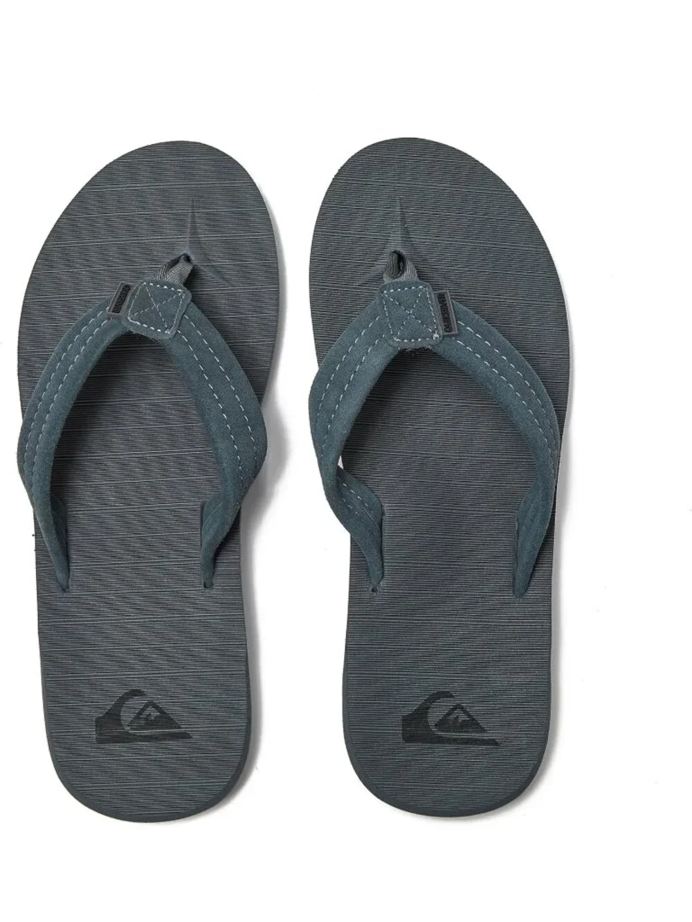 Men's Grey Black Suede Flip Flops Arch Support Athletic Sandals Thong Casual